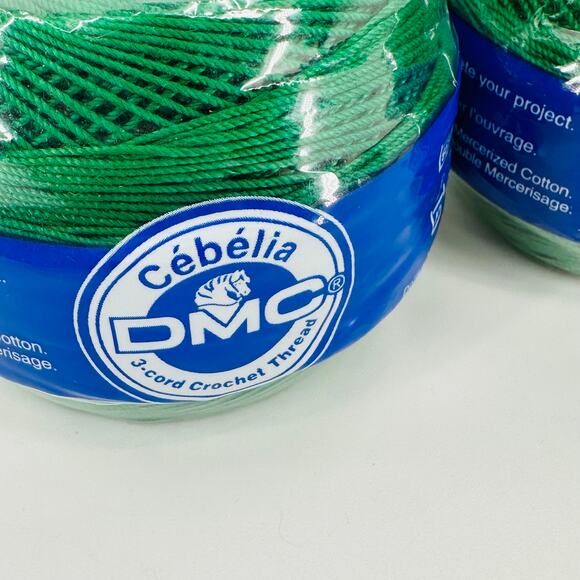 DMC Cebelia Crochet 167GA 100% Mercerized Cotton Size 10 Bright Green 699 (2) - Picture 6 of 8